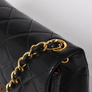 極美品 CHANEL シャネル ミニマトラッセ17 Sフラップ Sチェーンショルダーバッグ 1番台 ココマーク ラムスキン ブラック 中古 4a009174