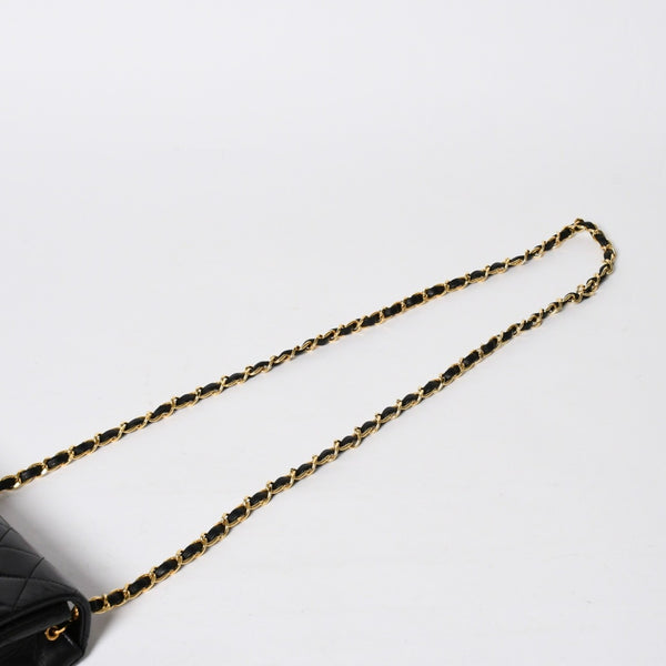 極美品 CHANEL シャネル ミニマトラッセ17 Sフラップ Sチェーンショルダーバッグ 1番台 ココマーク ラムスキン ブラック 中古 4a009174