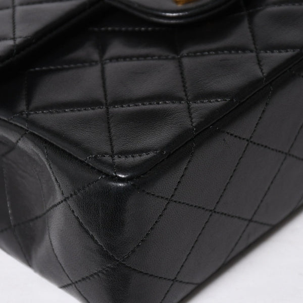 極美品 CHANEL シャネル ミニマトラッセ17 Sフラップ Sチェーンショルダーバッグ 1番台 ココマーク ラムスキン ブラック 中古 4a009174