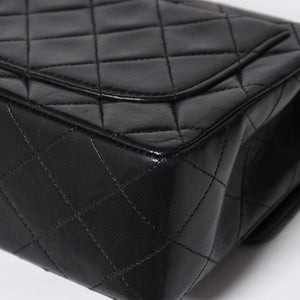 極美品 CHANEL シャネル ミニマトラッセ17 Sフラップ Sチェーンショルダーバッグ 1番台 ココマーク ラムスキン ブラック 中古 4a009174