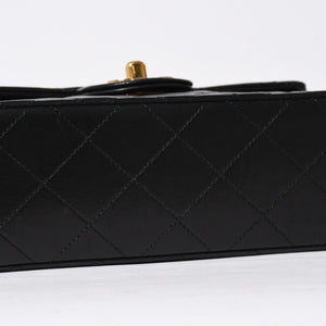 極美品 CHANEL シャネル ミニマトラッセ17 Sフラップ Sチェーンショルダーバッグ 1番台 ココマーク ラムスキン ブラック 中古 4a009174