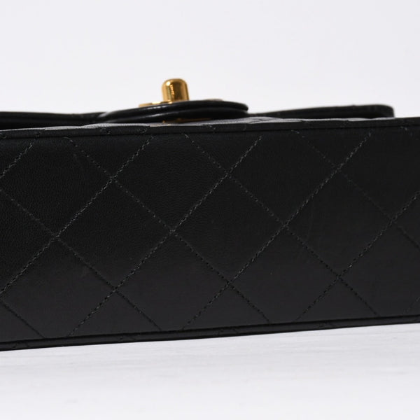 極美品 CHANEL シャネル ミニマトラッセ17 Sフラップ Sチェーンショルダーバッグ 1番台 ココマーク ラムスキン ブラック 中古 4a009174