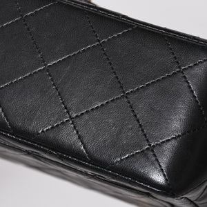 極美品 CHANEL シャネル ミニマトラッセ17 Sフラップ Sチェーンショルダーバッグ 1番台 ココマーク ラムスキン ブラック 中古 4a009174