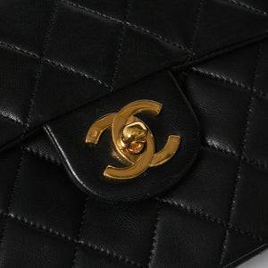 極美品 CHANEL シャネル ミニマトラッセ17 Sフラップ Sチェーンショルダーバッグ 1番台 ココマーク ラムスキン ブラック 中古 4a009174
