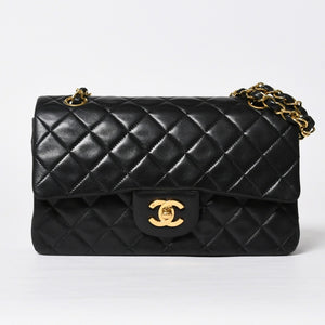 極美品 CHANEL シャネル ショルダーバッグ クラシックフラップ スモールチェーン 2番台 ブラック ゴールド金具 ココマーク 中古 4a009167
