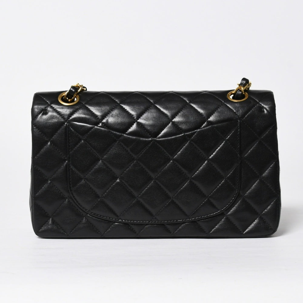 極美品 CHANEL シャネル ショルダーバッグ クラシックフラップ スモールチェーン 2番台 ブラック ゴールド金具 ココマーク 中古 4a009167