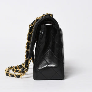 極美品 CHANEL シャネル ショルダーバッグ クラシックフラップ スモールチェーン 2番台 ブラック ゴールド金具 ココマーク 中古 4a009167