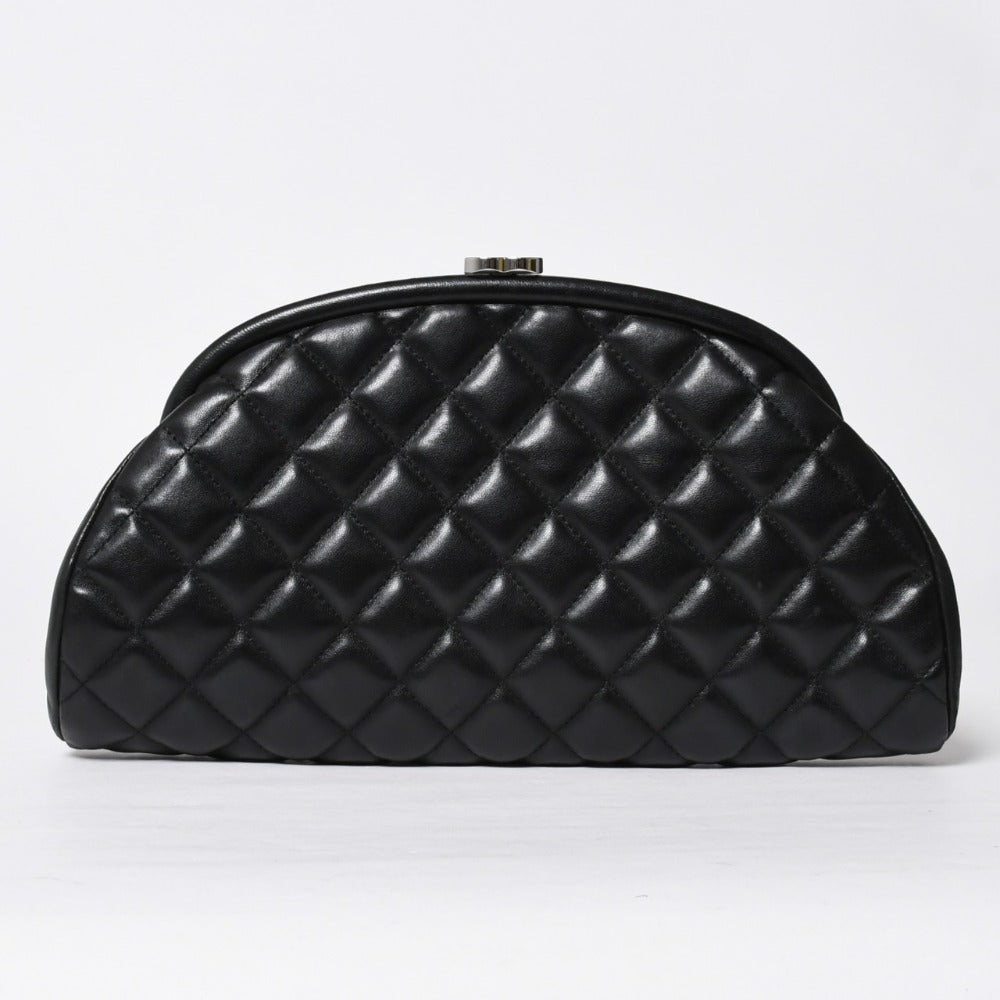 極美品 CHANEL シャネル タイムレス クラシック クラッチバッグ 14番台 ココマーク ラムスキン マトラッセ シルバー金具 中古 4a009241