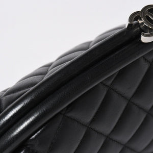 極美品 CHANEL シャネル タイムレス クラシック クラッチバッグ 14番台 ココマーク ラムスキン マトラッセ シルバー金具 中古 4a009241