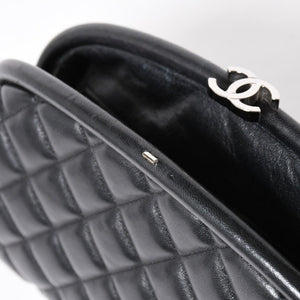 極美品 CHANEL シャネル タイムレス クラシック クラッチバッグ 14番台 ココマーク ラムスキン マトラッセ シルバー金具 中古 4a009241