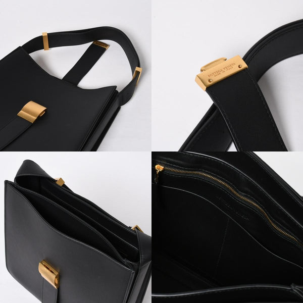 新品同様 BOTTEGAVENETA ボッテガヴェネタ マリー ショルダーバッグ レザー ブラック ゴールド金具 中古 4a007870