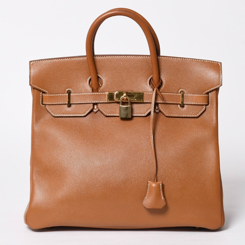 極美品 HERMES エルメス オータクロア32 ハンドバッグ 〇X刻印 ゴールド クシュベル ゴールド金具 内縫い 中古 4a009266