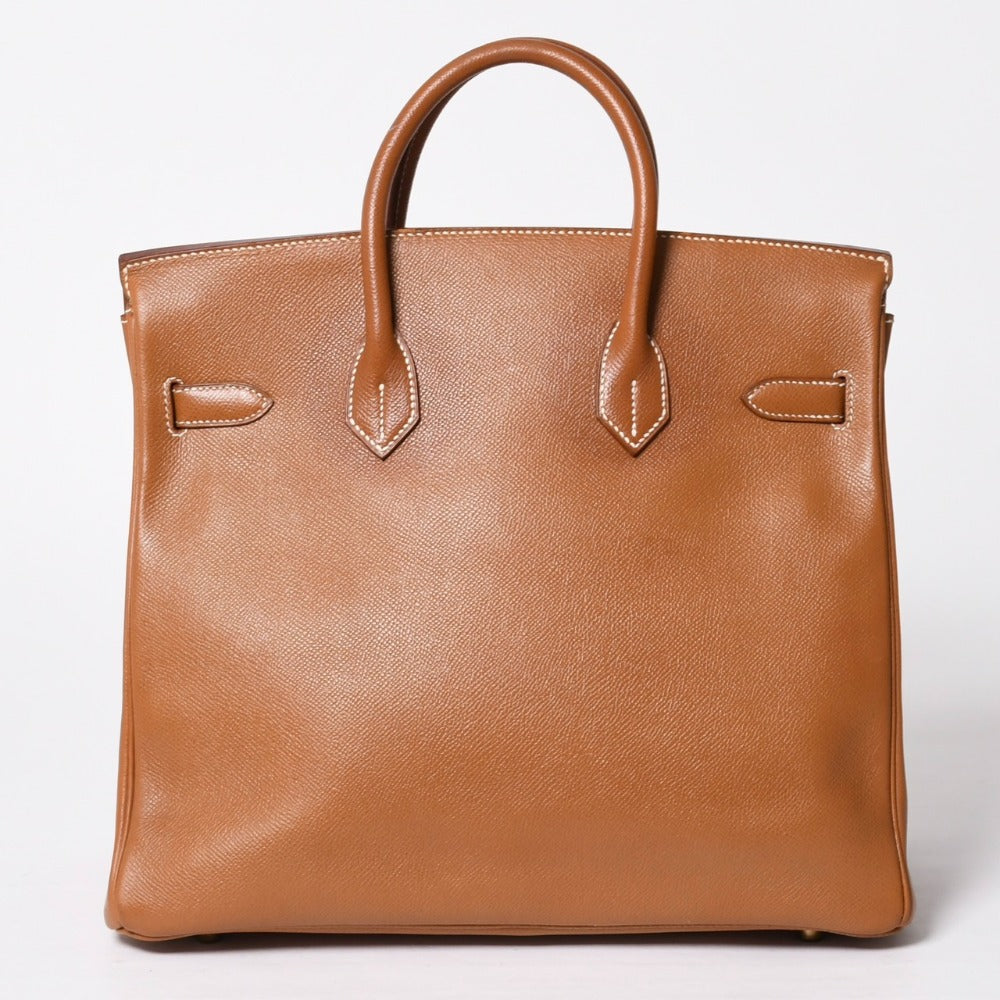 極美品 HERMES エルメス オータクロア32 ハンドバッグ 〇X刻印 ゴールド クシュベル ゴールド金具 内縫い 中古 4a009266