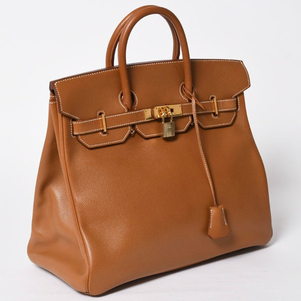 極美品 HERMES エルメス オータクロア32 ハンドバッグ 〇X刻印 ゴールド クシュベル ゴールド金具 内縫い 中古 4a009266