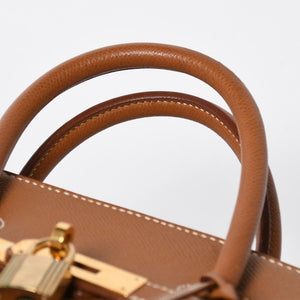 極美品 HERMES エルメス オータクロア32 ハンドバッグ 〇X刻印 ゴールド クシュベル ゴールド金具 内縫い 中古 4a009266
