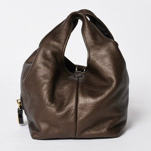 極美品 LOEWE ロエベ カリエGM ハンドバッグ ブラウン ダークブラウン ゴールド金具 レザー 中古 4a009180