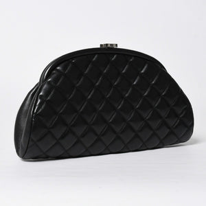 極美品 CHANEL シャネル タイムレス クラシック クラッチバッグ 14番台 ココマーク ラムスキン マトラッセ シルバー金具 中古 4a009241