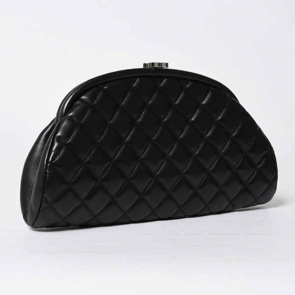 極美品 CHANEL シャネル タイムレス クラシック クラッチバッグ 14番台 ココマーク ラムスキン マトラッセ シルバー金具 中古 4a009241