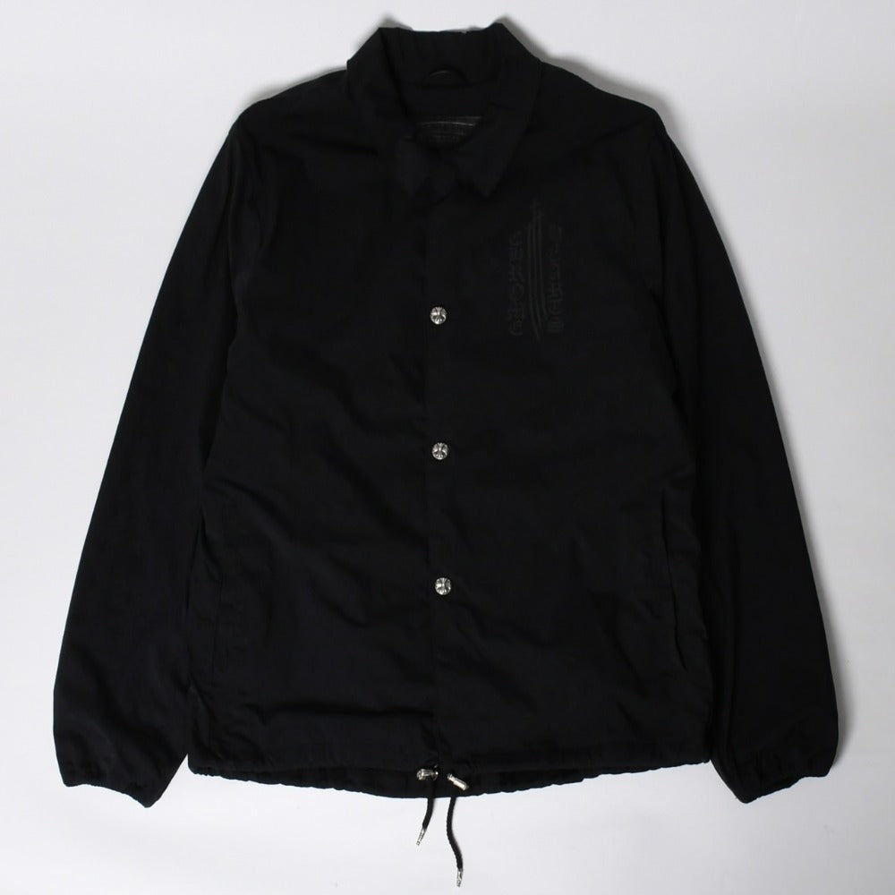 新品未使用 CHROME HEARTS クロムハーツ JKT M RIGGINS FBRC コーチジャケット サイズL CHアイチャート クロスボール ブラック 中古 4a009143