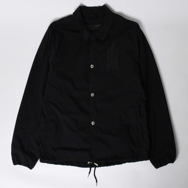 新品未使用 CHROME HEARTS クロムハーツ JKT M RIGGINS FBRC コーチジャケット サイズL CHアイチャート クロスボール ブラック 中古 4a009143