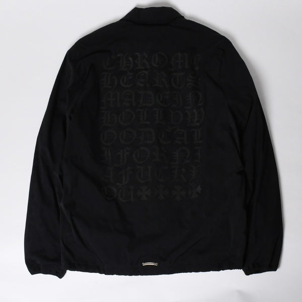 新品未使用 CHROME HEARTS クロムハーツ JKT M RIGGINS FBRC コーチジャケット サイズL CHアイチャート クロスボール ブラック 中古 4a009143