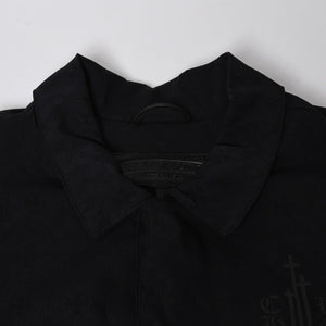 新品未使用 CHROME HEARTS クロムハーツ JKT M RIGGINS FBRC コーチジャケット サイズL CHアイチャート クロスボール ブラック 中古 4a009143