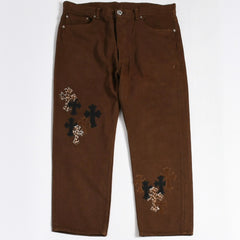 極美品 CHROME HEARTS クロムハーツ Levi's 501xx リーバイス 501xx セメタリークロスパッチ デニムパンツ サイズ36 26パッチ 中古 4a009340