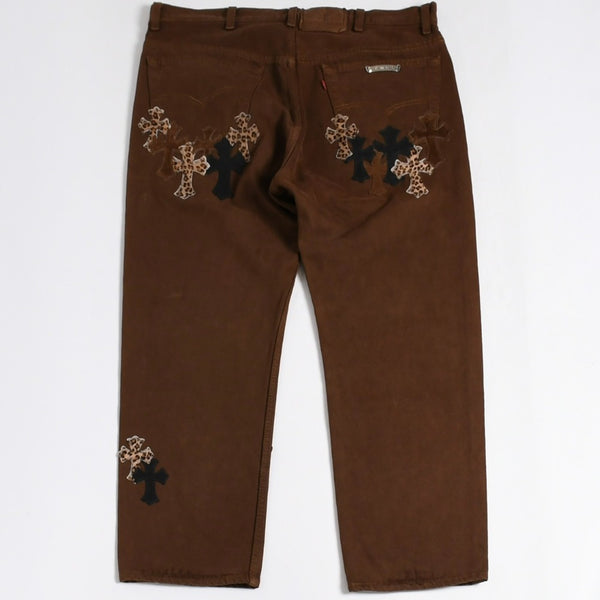 極美品 CHROME HEARTS クロムハーツ Levi's 501xx リーバイス 501xx セメタリークロスパッチ デニムパンツ サイズ36 26パッチ 中古 4a009340