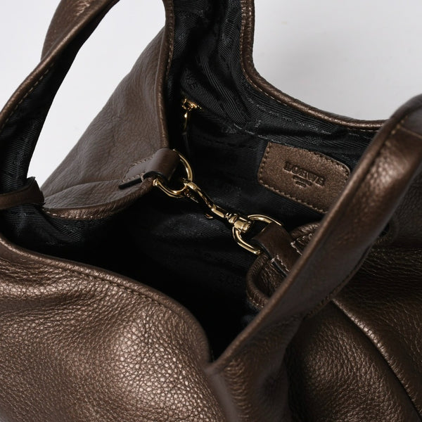 極美品 LOEWE ロエベ カリエGM ハンドバッグ ブラウン ダークブラウン ゴールド金具 レザー 中古 4a009180
