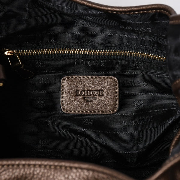 極美品 LOEWE ロエベ カリエGM ハンドバッグ ブラウン ダークブラウン ゴールド金具 レザー 中古 4a009180