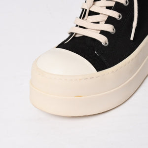 Very Good Condition RICK OWENS DRKSHDW Rick Owens Dark Shadow Double Bumper High Cut Sneakers Black White Size 36 Used 4a009256
