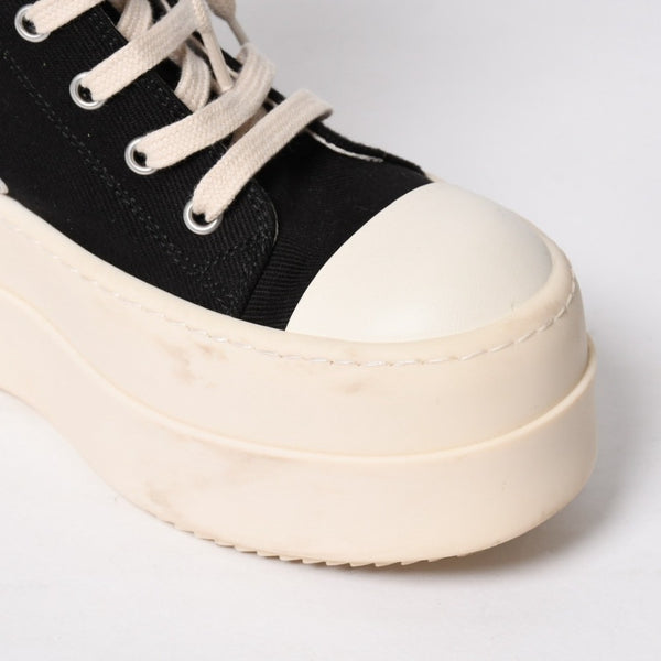Very Good Condition RICK OWENS DRKSHDW Rick Owens Dark Shadow Double Bumper High Cut Sneakers Black White Size 36 Used 4a009256