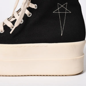 Very Good Condition RICK OWENS DRKSHDW Rick Owens Dark Shadow Double Bumper High Cut Sneakers Black White Size 36 Used 4a009256