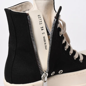 Very Good Condition RICK OWENS DRKSHDW Rick Owens Dark Shadow Double Bumper High Cut Sneakers Black White Size 36 Used 4a009256
