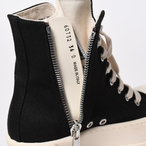 Very Good Condition RICK OWENS DRKSHDW Rick Owens Dark Shadow Double Bumper High Cut Sneakers Black White Size 36 Used 4a009256