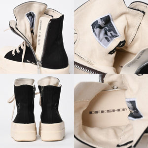 Very Good Condition RICK OWENS DRKSHDW Rick Owens Dark Shadow Double Bumper High Cut Sneakers Black White Size 36 Used 4a009256