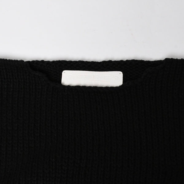 新品同様 CHROME HEARTS クロムハーツ CASHMERE CROSS PATCH SWEATER カシミヤ クロスパッチ セーター ONE SIZE 68-112 中古 4a009289