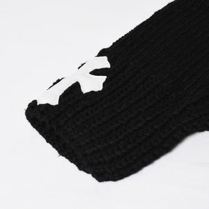新品同様 CHROME HEARTS クロムハーツ CASHMERE CROSS PATCH SWEATER カシミヤ クロスパッチ セーター ONE SIZE 68-112 中古 4a009289