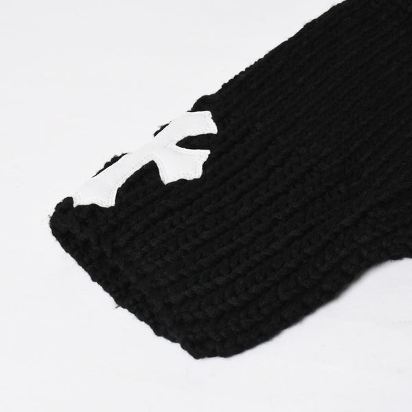 新品同様 CHROME HEARTS クロムハーツ CASHMERE CROSS PATCH SWEATER カシミヤ クロスパッチ セーター ONE SIZE 68-112 中古 4a009289