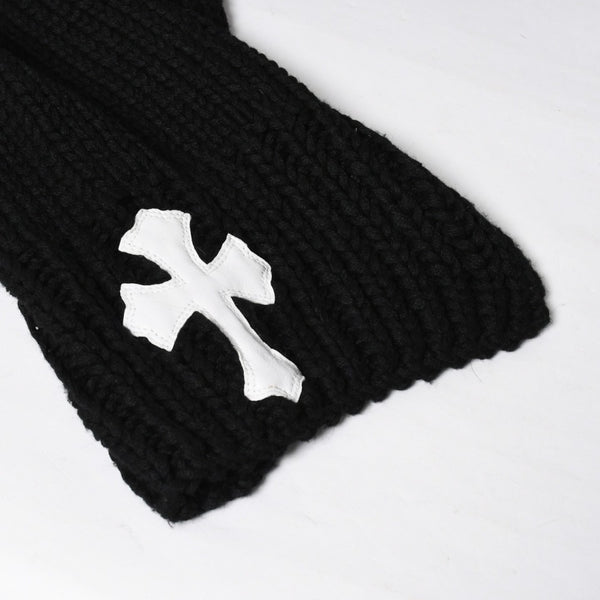 新品同様 CHROME HEARTS クロムハーツ CASHMERE CROSS PATCH SWEATER カシミヤ クロスパッチ セーター ONE SIZE 68-112 中古 4a009289