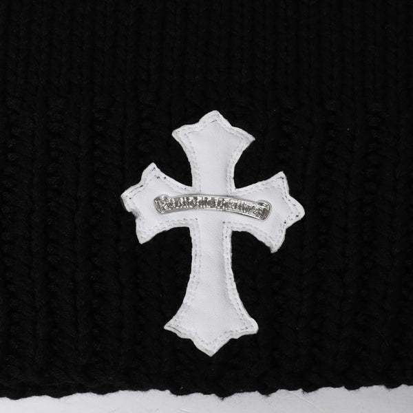 新品同様 CHROME HEARTS クロムハーツ CASHMERE CROSS PATCH SWEATER カシミヤ クロスパッチ セーター ONE SIZE 68-112 中古 4a009289