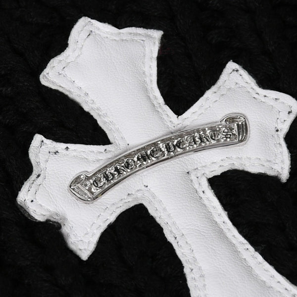 新品同様 CHROME HEARTS クロムハーツ CASHMERE CROSS PATCH SWEATER カシミヤ クロスパッチ セーター ONE SIZE 68-112 中古 4a009289