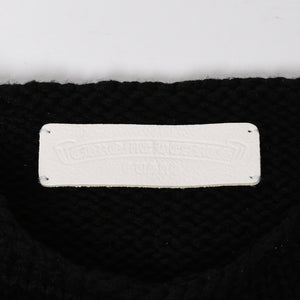 新品同様 CHROME HEARTS クロムハーツ CASHMERE CROSS PATCH SWEATER カシミヤ クロスパッチ セーター ONE SIZE 68-112 中古 4a009289