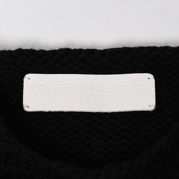 新品同様 CHROME HEARTS クロムハーツ CASHMERE CROSS PATCH SWEATER カシミヤ クロスパッチ セーター ONE SIZE 68-112 中古 4a009289