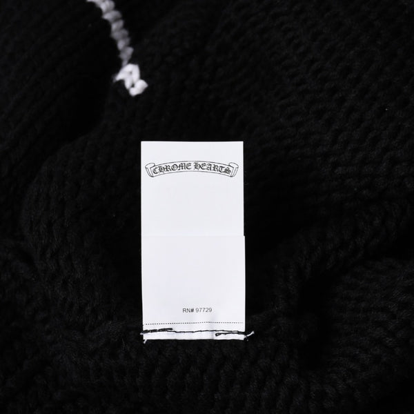 新品同様 CHROME HEARTS クロムハーツ CASHMERE CROSS PATCH SWEATER カシミヤ クロスパッチ セーター ONE SIZE 68-112 中古 4a009289