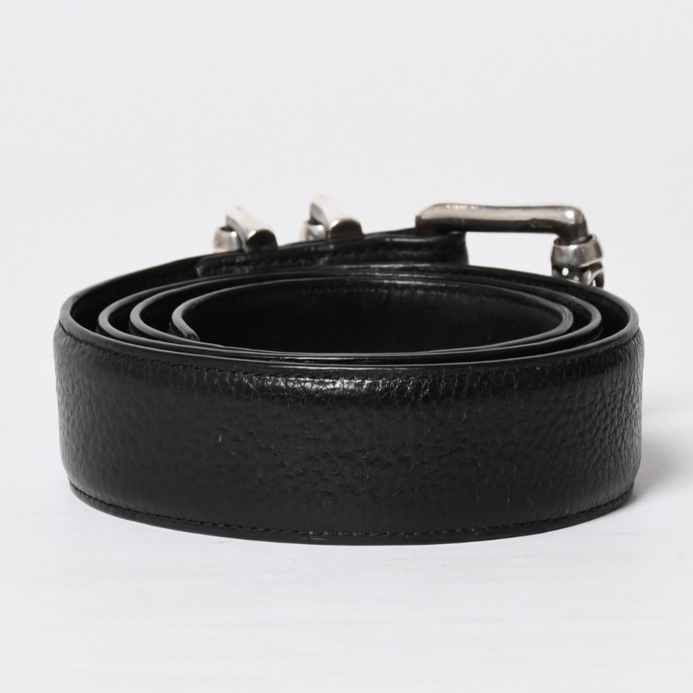 CHROME HEARTS クロムハーツ BLT ROLLER 3PC ローラーベルト サイズ36 ブラック レザー シルバー925 美品 中古 4a009356