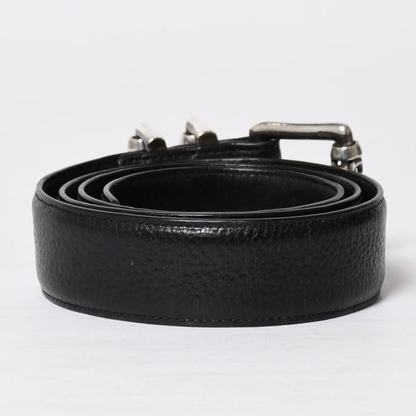 CHROME HEARTS クロムハーツ BLT ROLLER 3PC ローラーベルト サイズ36 ブラック レザー シルバー925 美品 中古 4a009356
