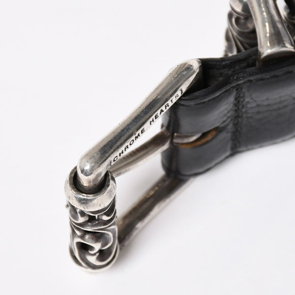 CHROME HEARTS クロムハーツ BLT ROLLER 3PC ローラーベルト サイズ36 ブラック レザー シルバー925 美品 中古 4a009356