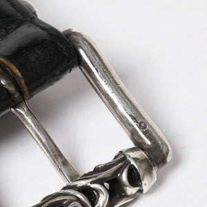 CHROME HEARTS クロムハーツ BLT ROLLER 3PC ローラーベルト サイズ36 ブラック レザー シルバー925 美品 中古 4a009356