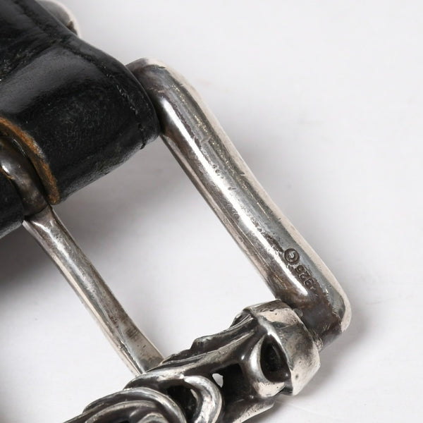 CHROME HEARTS クロムハーツ BLT ROLLER 3PC ローラーベルト サイズ36 ブラック レザー シルバー925 美品 中古 4a009356